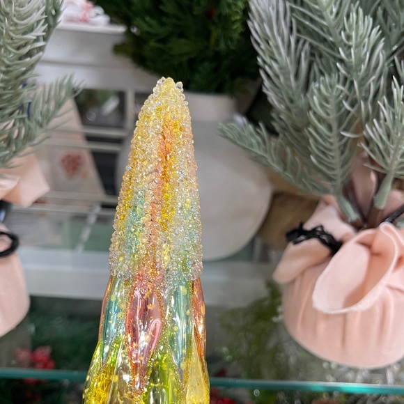Pastel Pink Christmas Tree Iridescent Glass Lightup LED Tree Harlequin Timer NEW - Picture 4 of 5